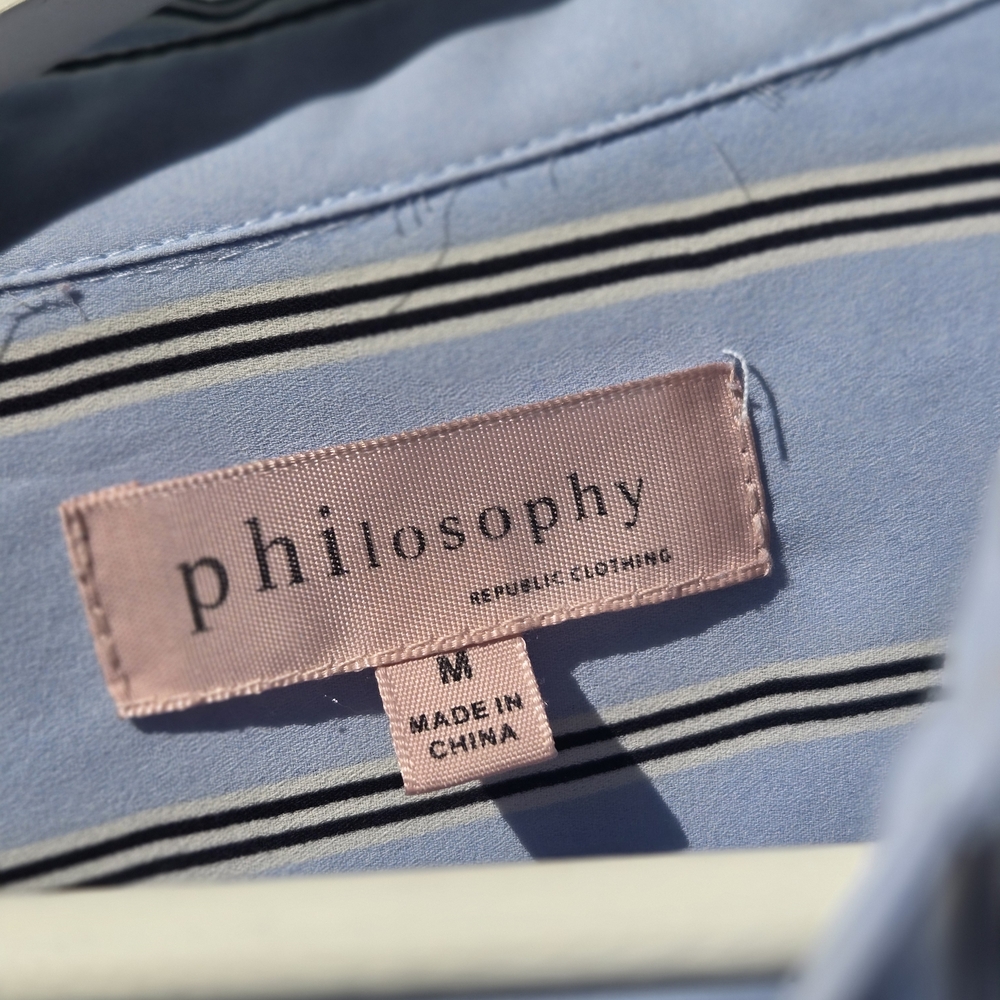 Philosophy Blue Striped Button Down Shirt - Picture 3 of 4